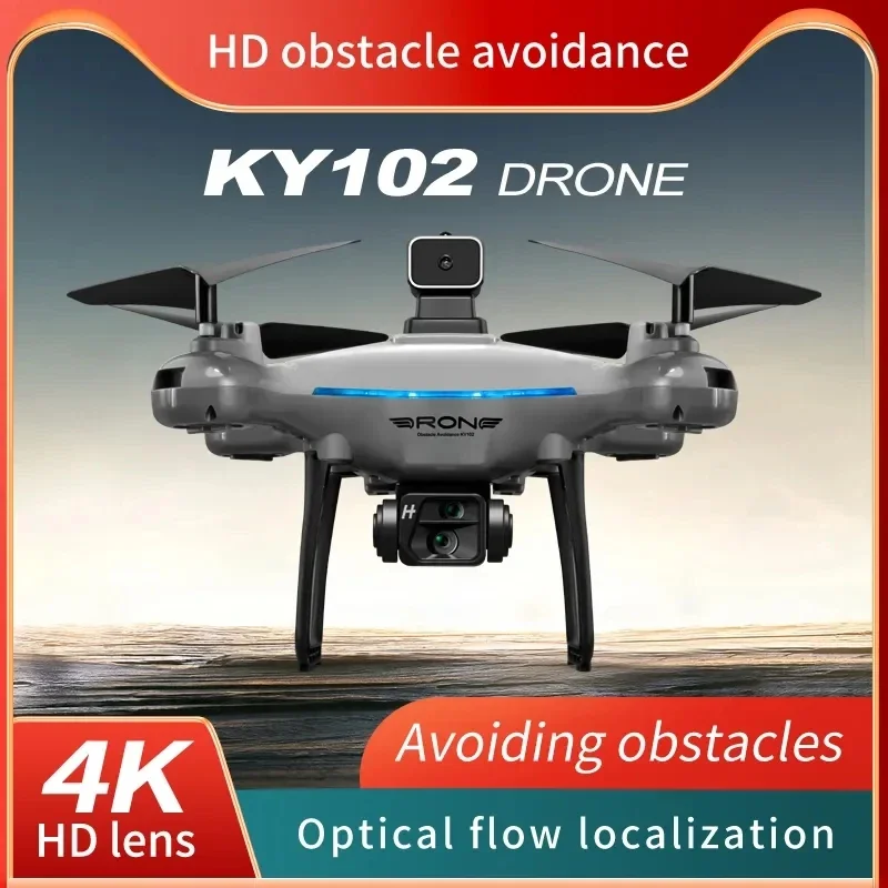 Drone KY102 avec télécommande mobile, 2.4G, 4K, caméra Genie, flux optique, vol stationnaire, évitement d'obstacles à quatre voies, jouets quadricoptères, nouveau