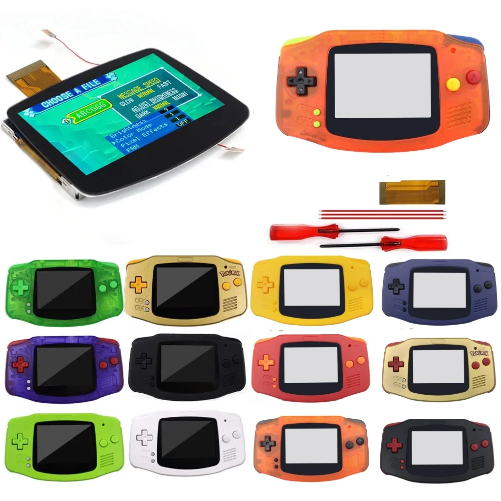 

Hispeedido Drop in 3,0 "HD V5 ламинированный ЖК-дисплей для GBA IPS экран с подсветкой для Gameboy ADVANCE OSD меню с корпусом