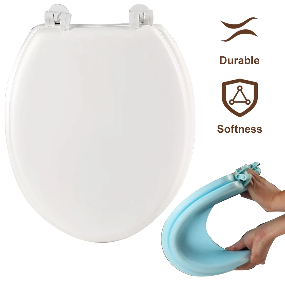 

Toilet Seat Cover Seats Quick-Release Oval Thicken Round Cushion Potty Seat Toilet Soft Lid for Bathroom Seats Standard Toilets