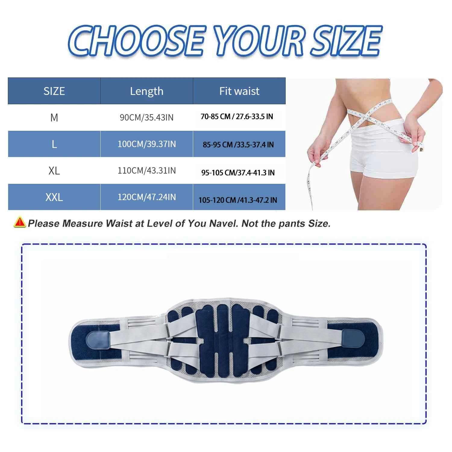

Adjustable Lumbar Support Back Brace Anti-Slip Breathable Waist Belt with Support Stays for Men Women Daily Work Sports Fitness