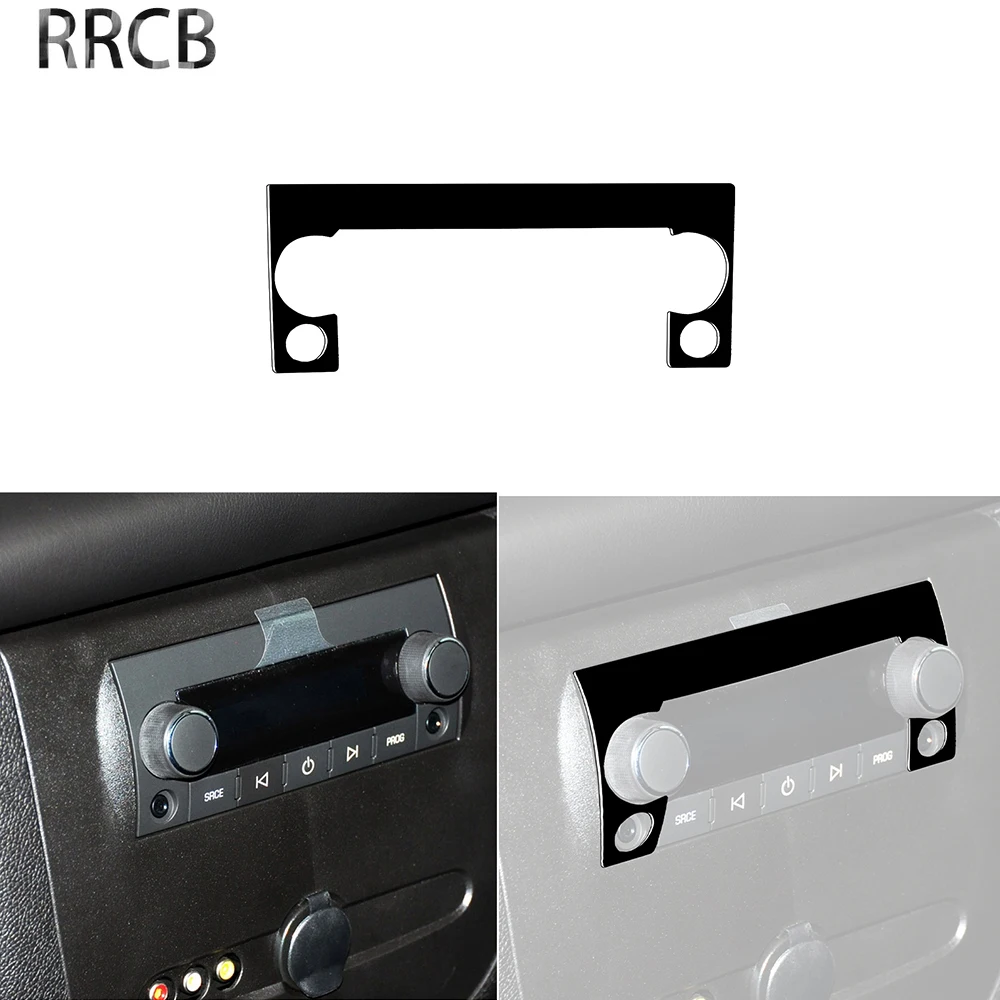 

For Chevrolet Silverado For GMC Sierra 07-14 Piano Black Rear Music Player Control Cover Car Interior Trim Accessories Sticker