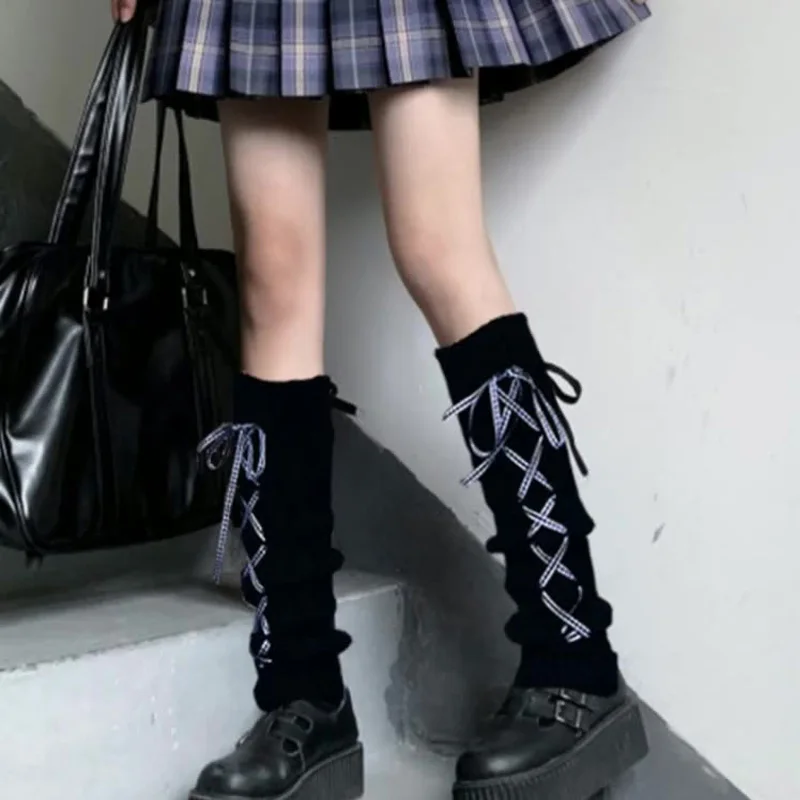 Scaldamuscoli pelosi dolci Lolita giapponesi Coprigambe lavorato a maglia Calzini moda invernale per ragazza da donna Calzini cosplay uniforme JK