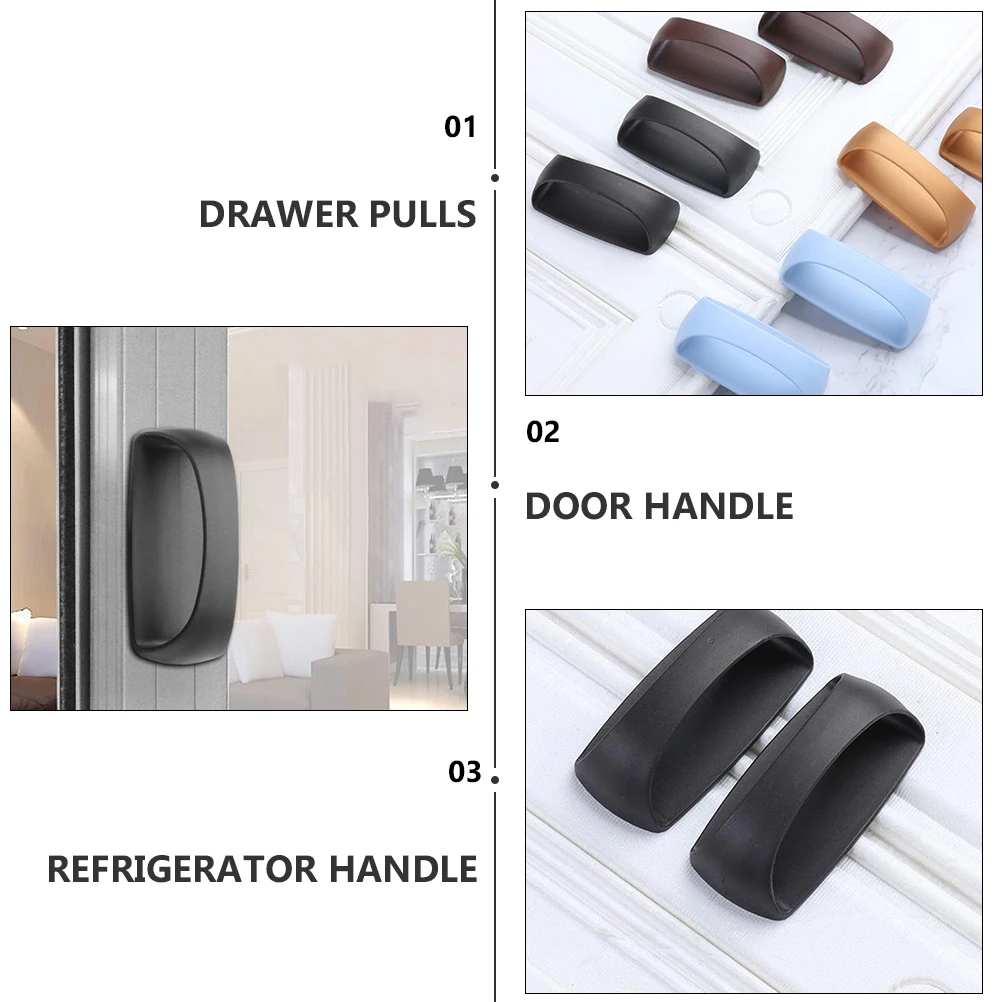 Sticky Handle Cabinet Handle Window Knob Refrigerator Door Drawer Pulls Durable PVC Self-Adhesive Handles Furniture