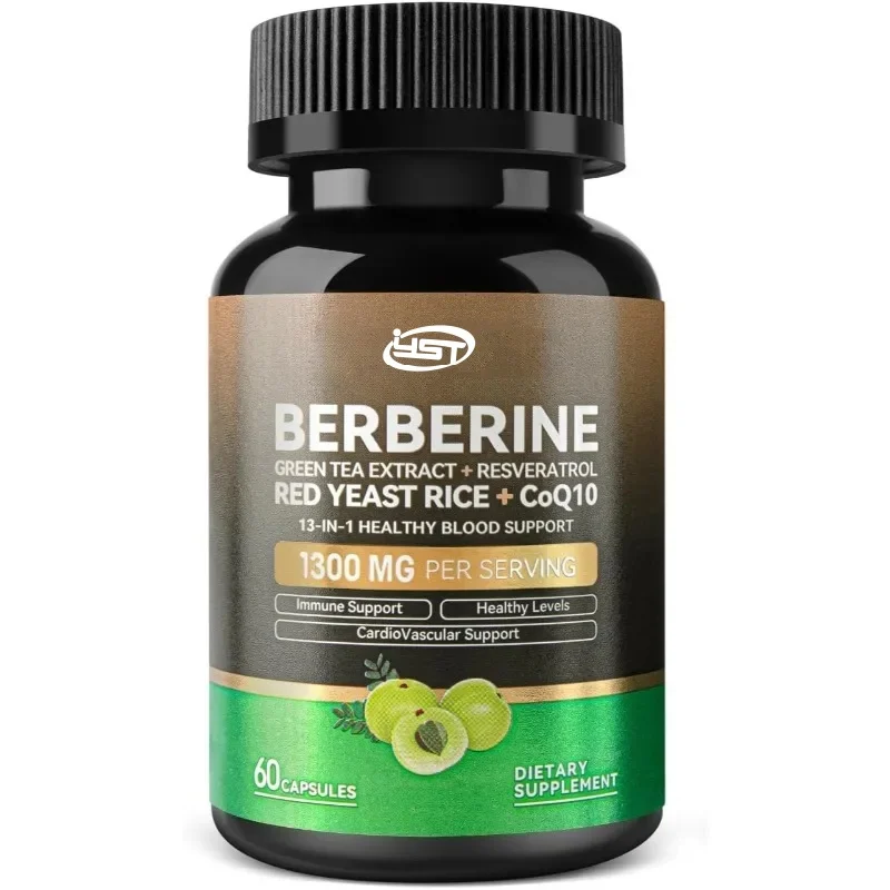 

Берберина содержит экстракт зеленого чая, рявератрол, рис красных дрожжевых и коэнзим Q10 в 60 капсулах, не Gmo