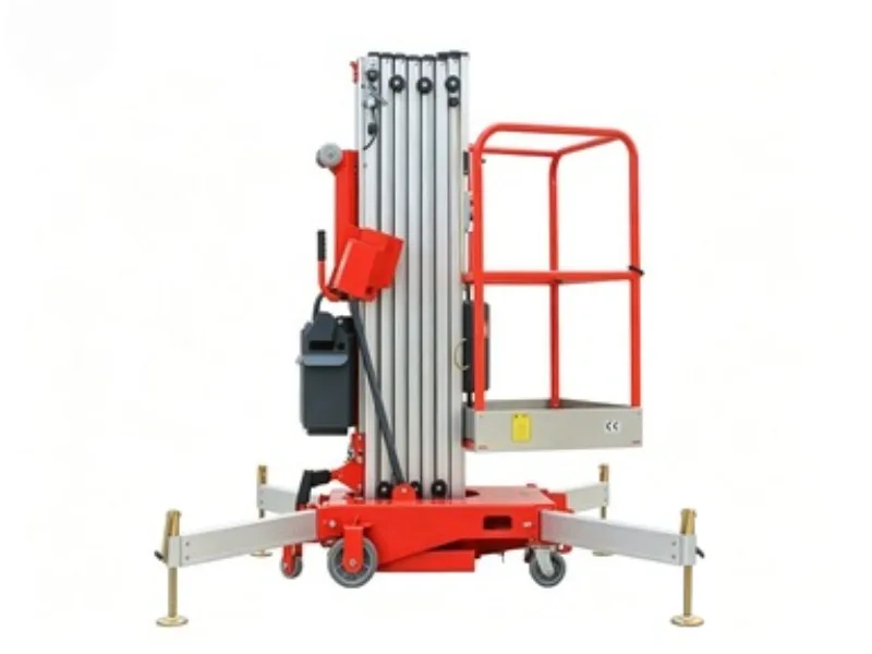Single Mast Hydraulic Aluminum Lifting Platform Portable Aluminum Mast Lifting Platform 250kg Vertical Lift Compact Structure