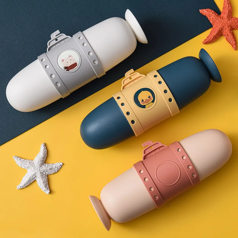 

Submarine Shape Toothbrush Case Compact Travel Storage Box Portable Wash Cup Bathroom Supplies Organizer Toothbrush Case