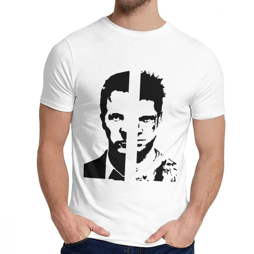 Fight Club The Two Faces Of Tyler Durden Tee Shirt Crewneck Fashion For Male Great S-6XL Plus Size T Shirt