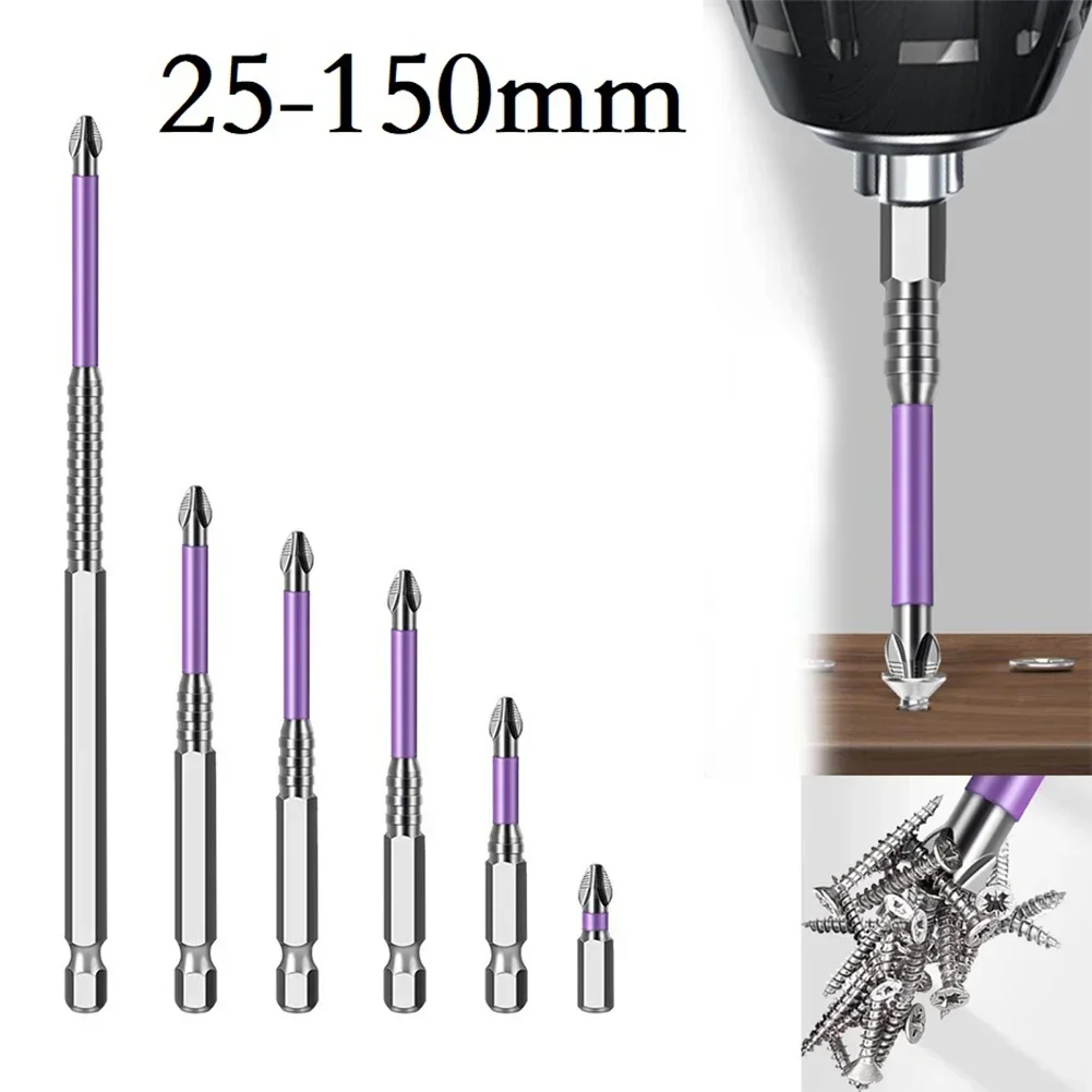 PH2 Magnetic Batch Head Magnetic Cross Screwdriver Enhanced Torque Absorption High Bit Hardness For Steel Plates