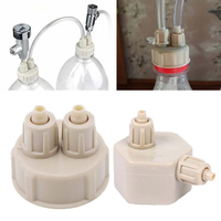 2pcs Aquarium CO2 System Tube Valve Guage Bottle Cap Aquarium Bottle Cap Fish Tank Live Plant DIY Air Diffuser Generator Tool