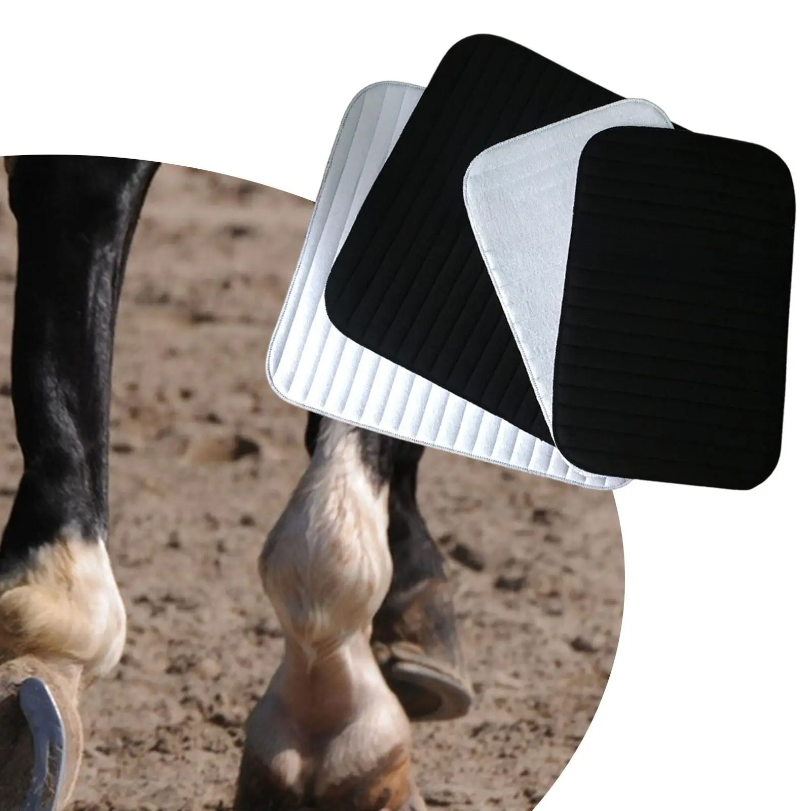 4x Horse Boots Horse Leg Wraps Reusable Equestrian Accessories Horse Support Legs Protection Gears Horse Leg Pad Horse Foot Mat