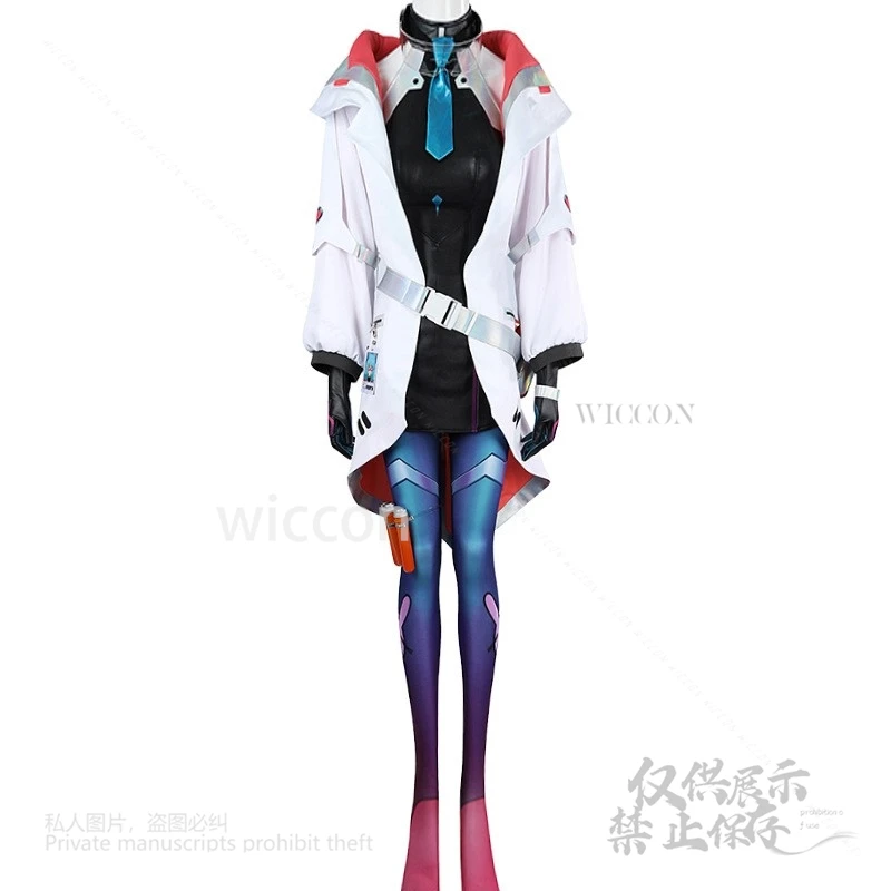 Anime Arcane Game LOL Phantom Spirit Team Skin Aurora Cosplay Costume Hat Tail Luminous Glasses Full Set XS-3XL Halloween Party