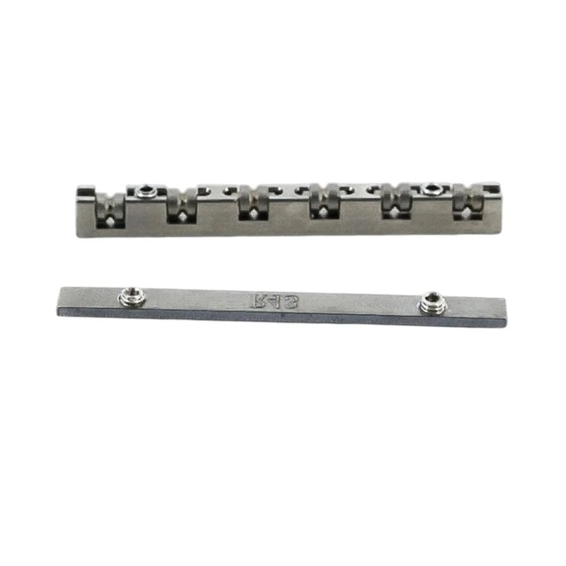 AA90-6- String Guitar Nut Saddle Replacement 42Mm Chrome 6- String Guitar Nut For Acoustic Electric Guitar Repair