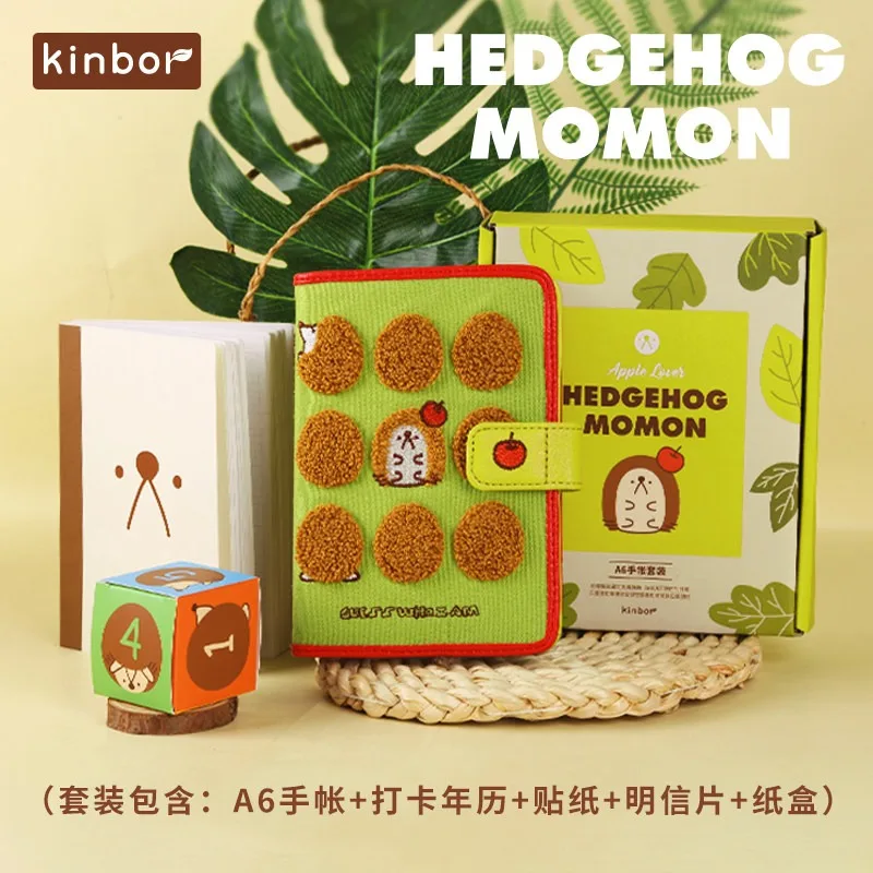 b*a様 KindleScribeNotebookDesignペン付き (202 Kinbor A6 Kawaii Notebook Cute Hedgehog Hand Book Gift Box Set
