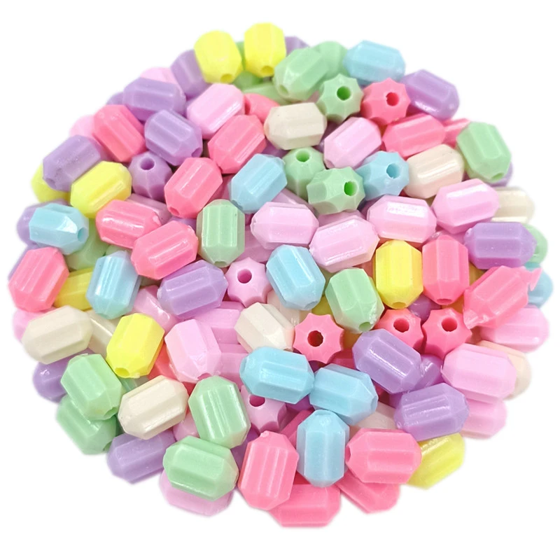 40pcs/bag Loose Mix Cute Acrylic Beads with Hole For Crafted Flower Geometry  Children Necklace Bracelet Pendants Jewelry Making