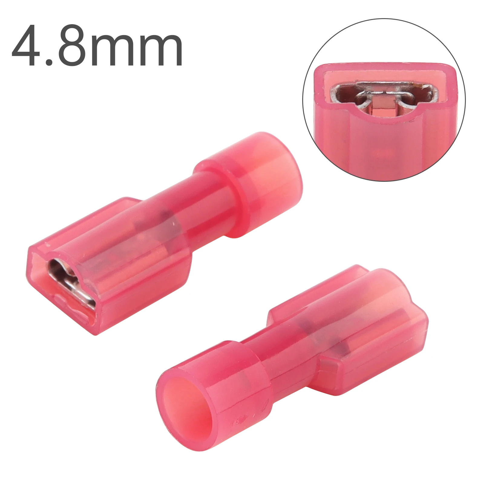 2pcs 4.8 Plug-in Spring Terminal 16-14 AWG Nylon Female Spade Connectors Cold Pressed Wire Terminals