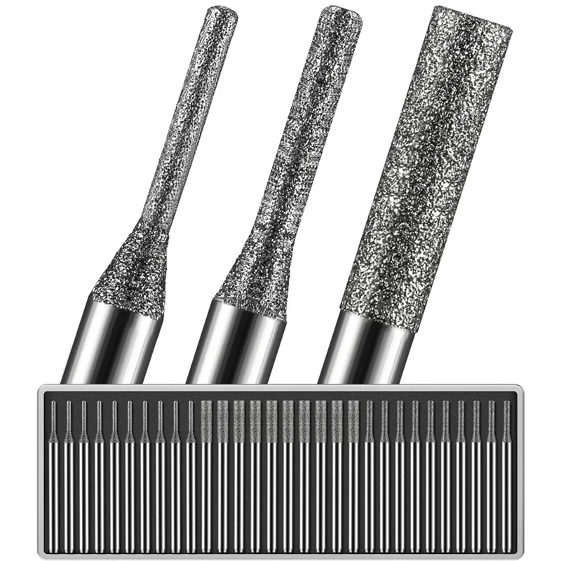 

Diamond Drilling Bits 30Pcs 1/8" Shank  1Mm/2Mm/3Mm 10 Pieces Each For Rotary Tools For Sea Glass Beach Stone