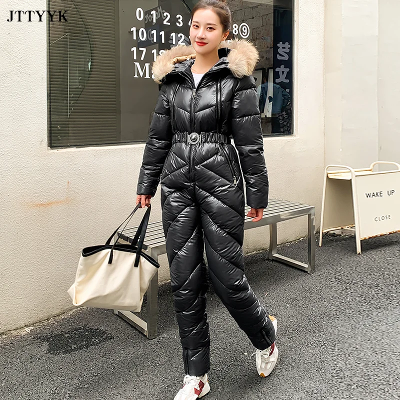 Snow One Piece  For Women Jumpsuit Ski Clothes Winter Jackets Hooded Parka Bodysuit Outfit Female Jumpsuits Overalls Tracksuits