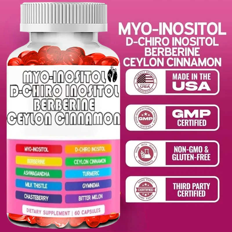 

Мио-инозитол и д-хиро-инозитол: добавки для женского здоровья (60 капсул, соотношение мио-инозитола 40:1)