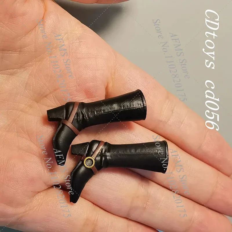 Cdtoys 4 Colors 1/12 Women Soldier Mid Boots Sexy Retro Leather Pointed High Heels Fit 6inch Action Figure Body