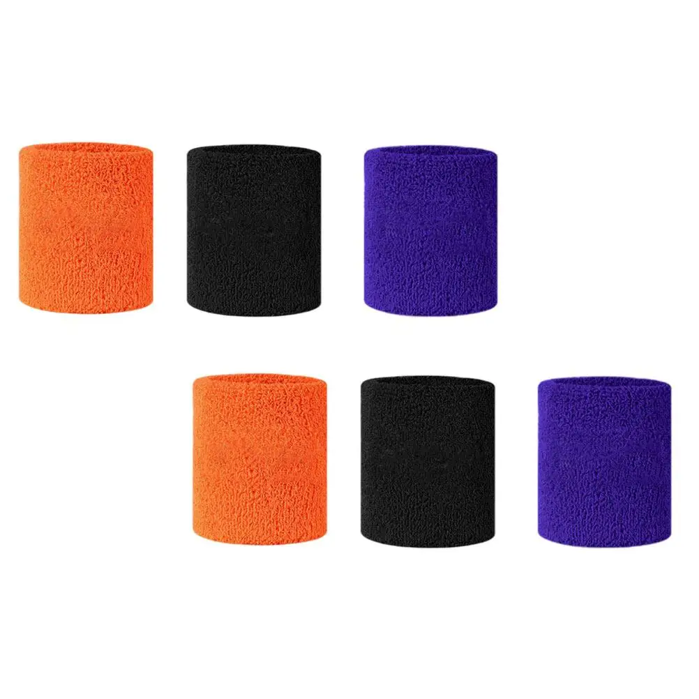 

6 Pcs Wrist Guard Sweatband Unisex Wristbands Cycling Comfortable Protectors Sleeves Polyester Cotton Basketball Sports