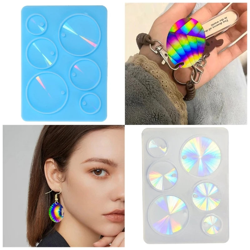 Moldes silicone holográfico retângulo oval luz sombra moldes resina cartoo molde losango para chaveiro jóias fazendo