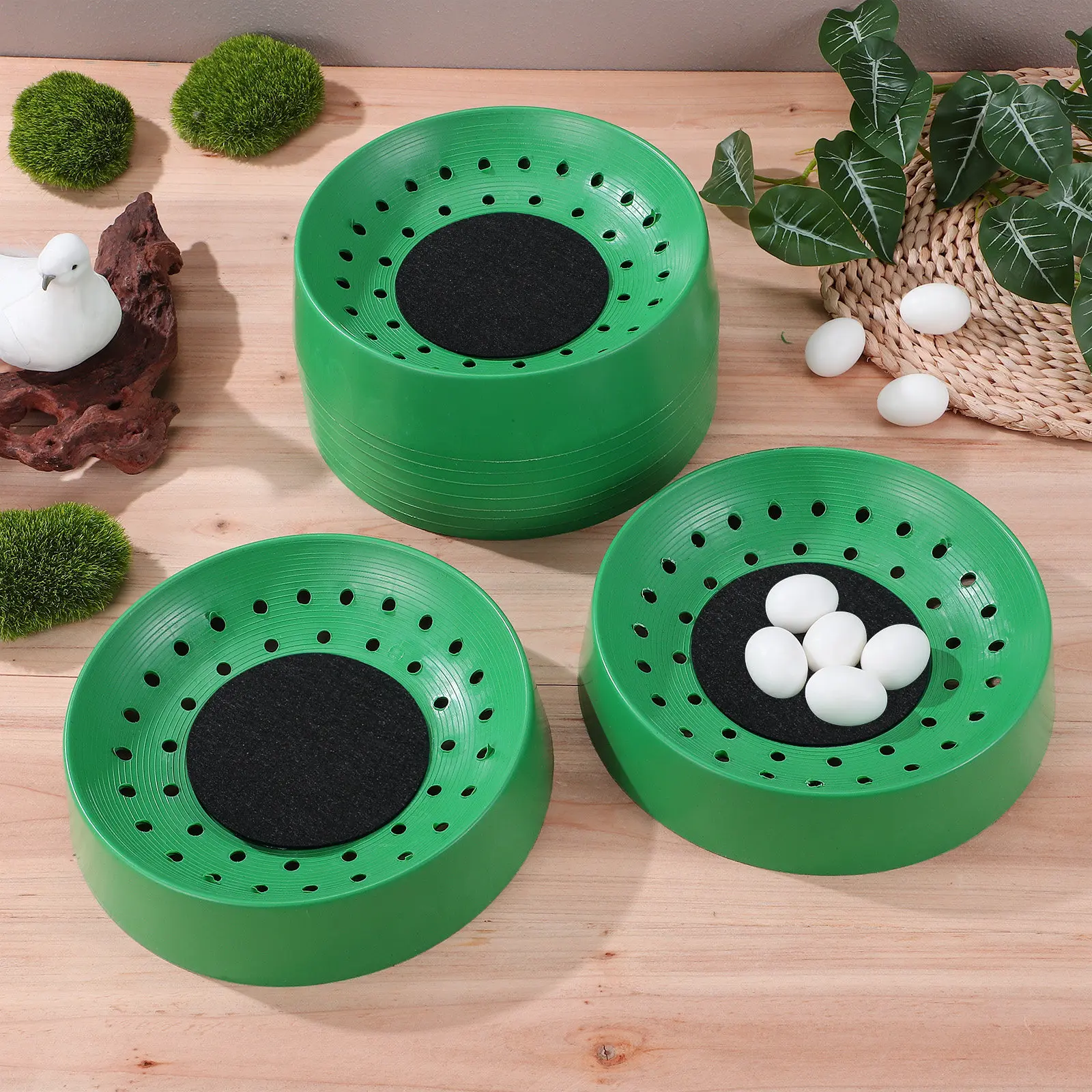 

10 шт. зеленых гнездовых чаш для разведения голубей, принадлежности для гнездования птиц