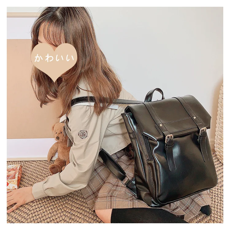 JIAERDI-Sac à dos en cuir japonais pour femme, style preppy, marron, doux, décontracté, mini sacs à dos pour femme, Harajuku, esthétique, cartable JK