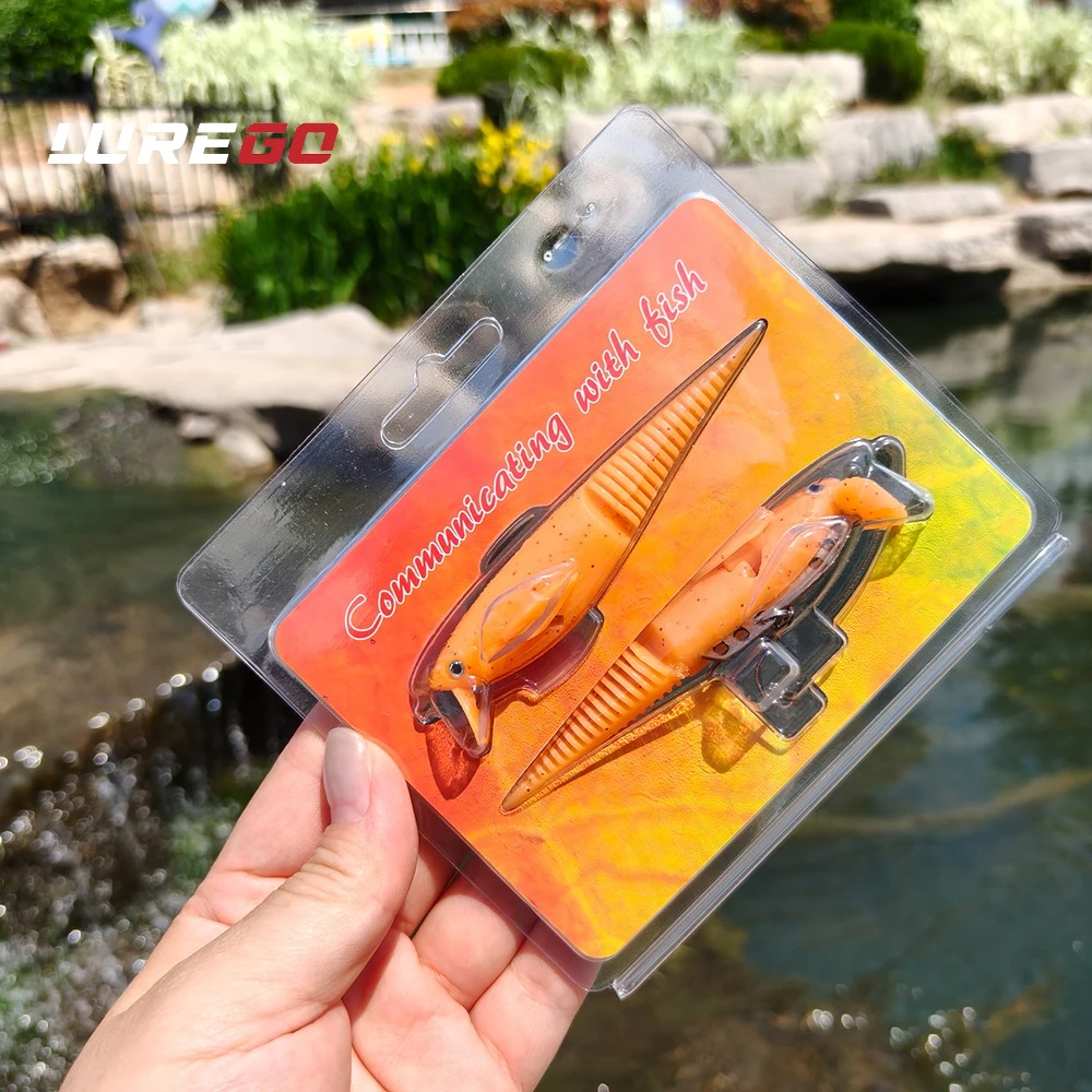 2PCS TPE Soft Swimbait Fishing Lure Adjustable Fins Segmented Needle Tail High Elastic Bait for Bass Trout Freshwater Saltwater