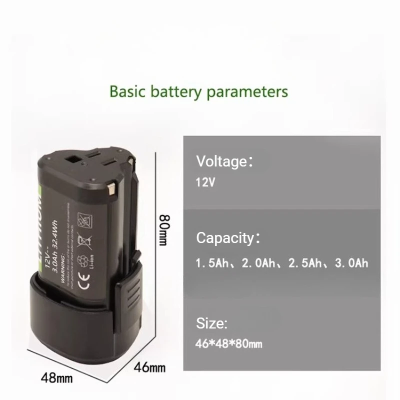 New 2.0Ah/2.5Ah/3.0Ah Battery for WORX Kress 12V WA3506 WU127 WU128 WU132 WU131X WU130  WU280 WX540 WX128 Power Tool