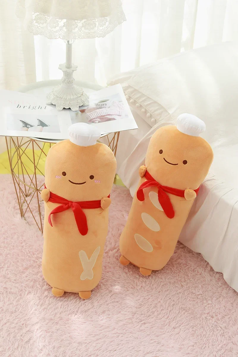 Nowa Śliczna Symulacja Jedzenia Plaster Chleba Poduszka Tost Bagietka Pluszowa Zabawka Kreatywna Dekoracja Łóżka Wysokiej Jakości Prezent Urodzinowy Świąteczny dla Dzieci