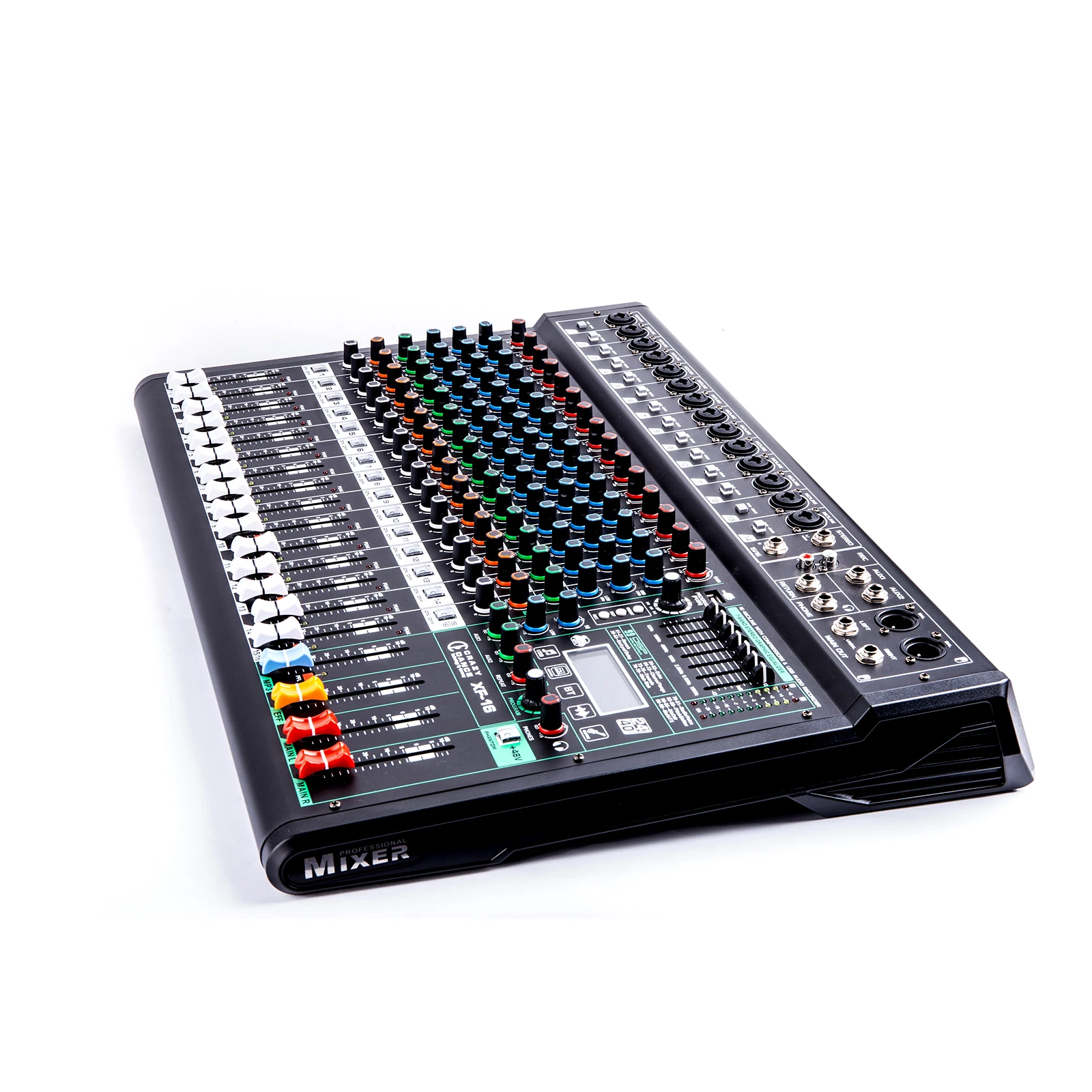 XF-16 المهنية وحدة تحكم الصوت المنزلية خلاط 16-Way USB تأثير صدى لعروض المسرح العروض الحية المواد المعدنية MP3