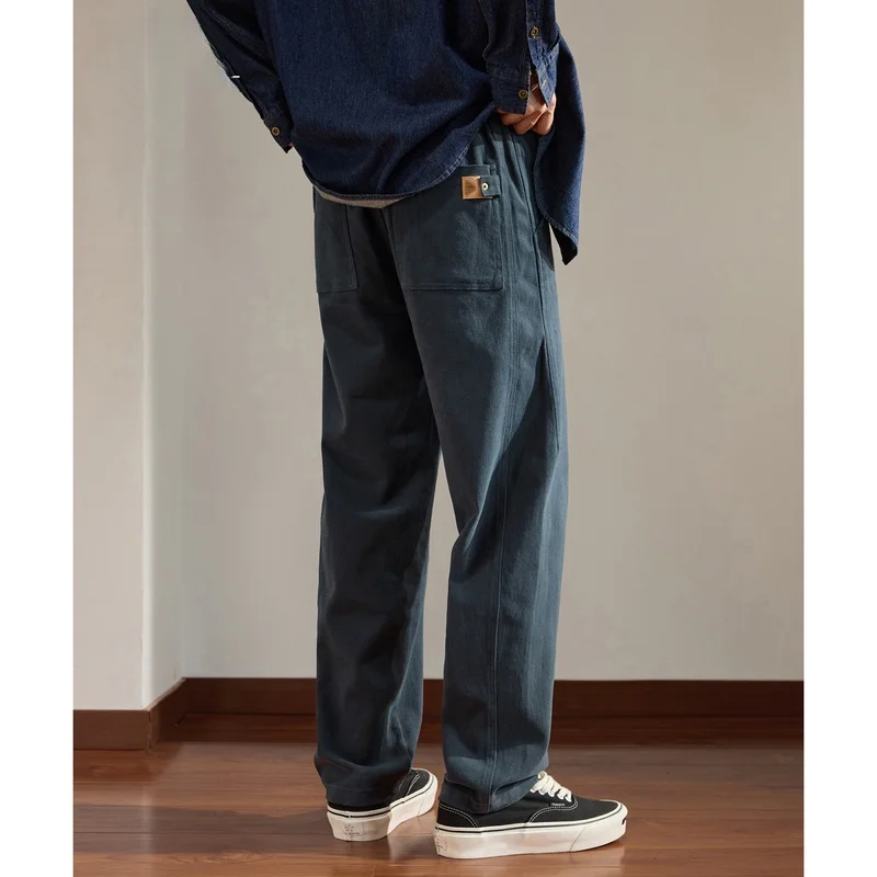 

Men's Casual Straight Leg Pants Thiened Fce Loose Elastic Cone ape Workwear Trendy Brand Comfortable Breathable Cotton