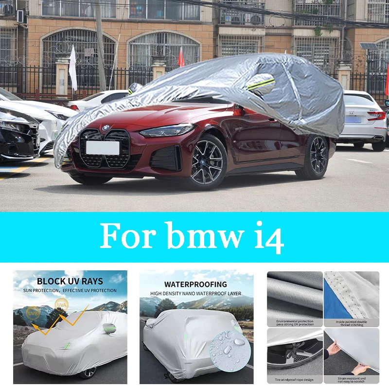 

Car Cover Outdoor Full Exterior Snow Cover Sunshade Waterproof Dustproof Protection with Reflective Strips for Bmw I4