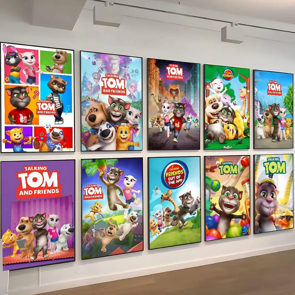 T-Talking T-Tom And F-Friends Anime Whitepaper Poster HD Quality Poster Wall Art Painting Study Room Wall Decor