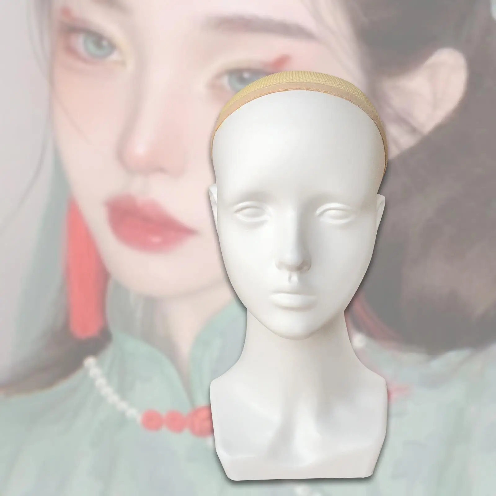 

Mannequin Head Eyelash Eye Extension Practice Practice Head Cosmetology Doll Face Head for Necklace Beauty Accessories