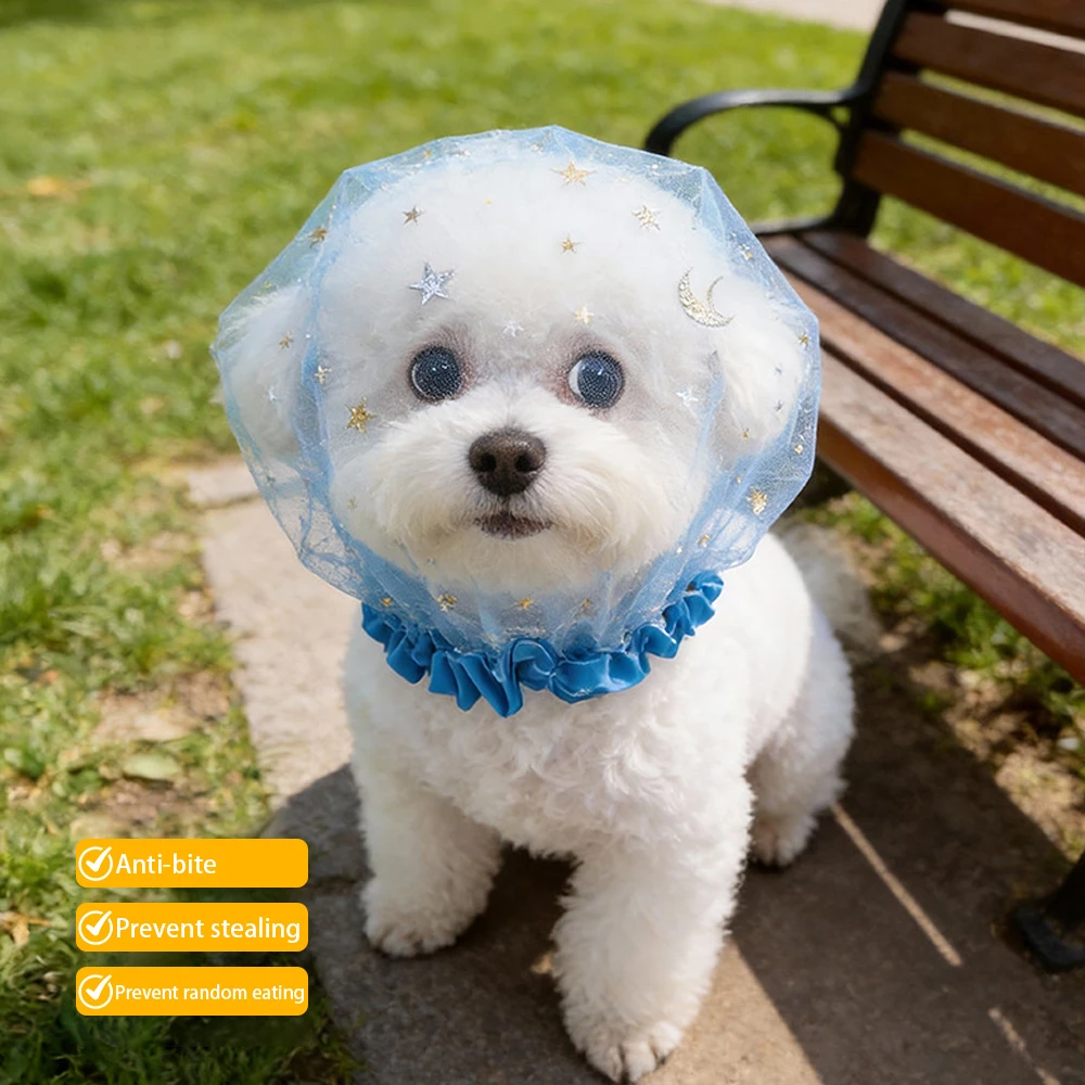 Pet Veil Prevent Random Eating Hood Out Walking Comfortable Breathable Convenient Cute Anti Bite Net Cover Pet Supplies