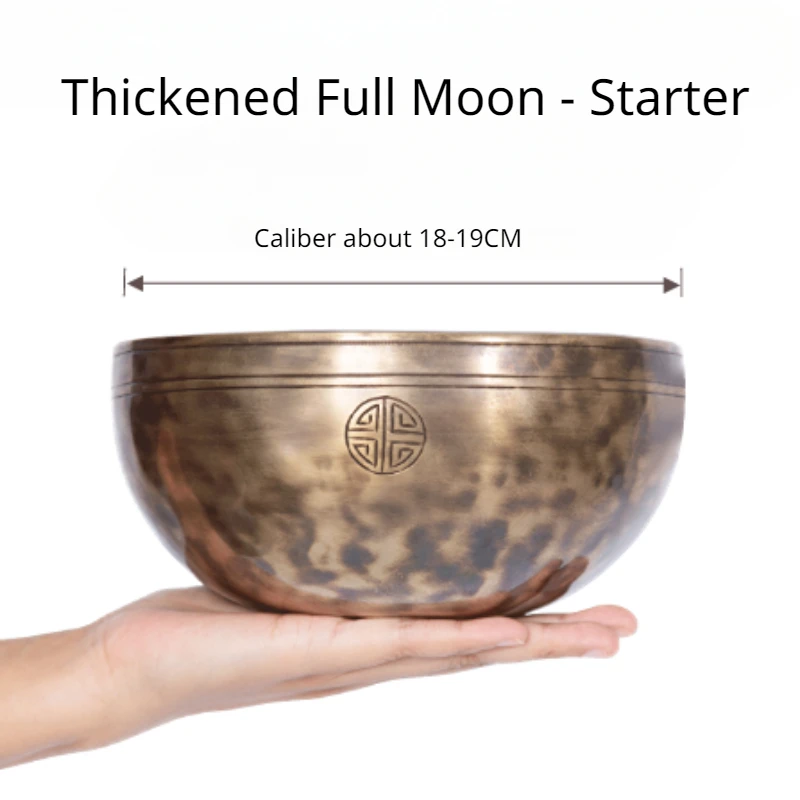 Full Moon Nepal Singing Bowl strumenti a percussione fatti a mano campane tibetane campane tibetane massaggio di meditazione accessorio per la consapevolezza dello Yoga