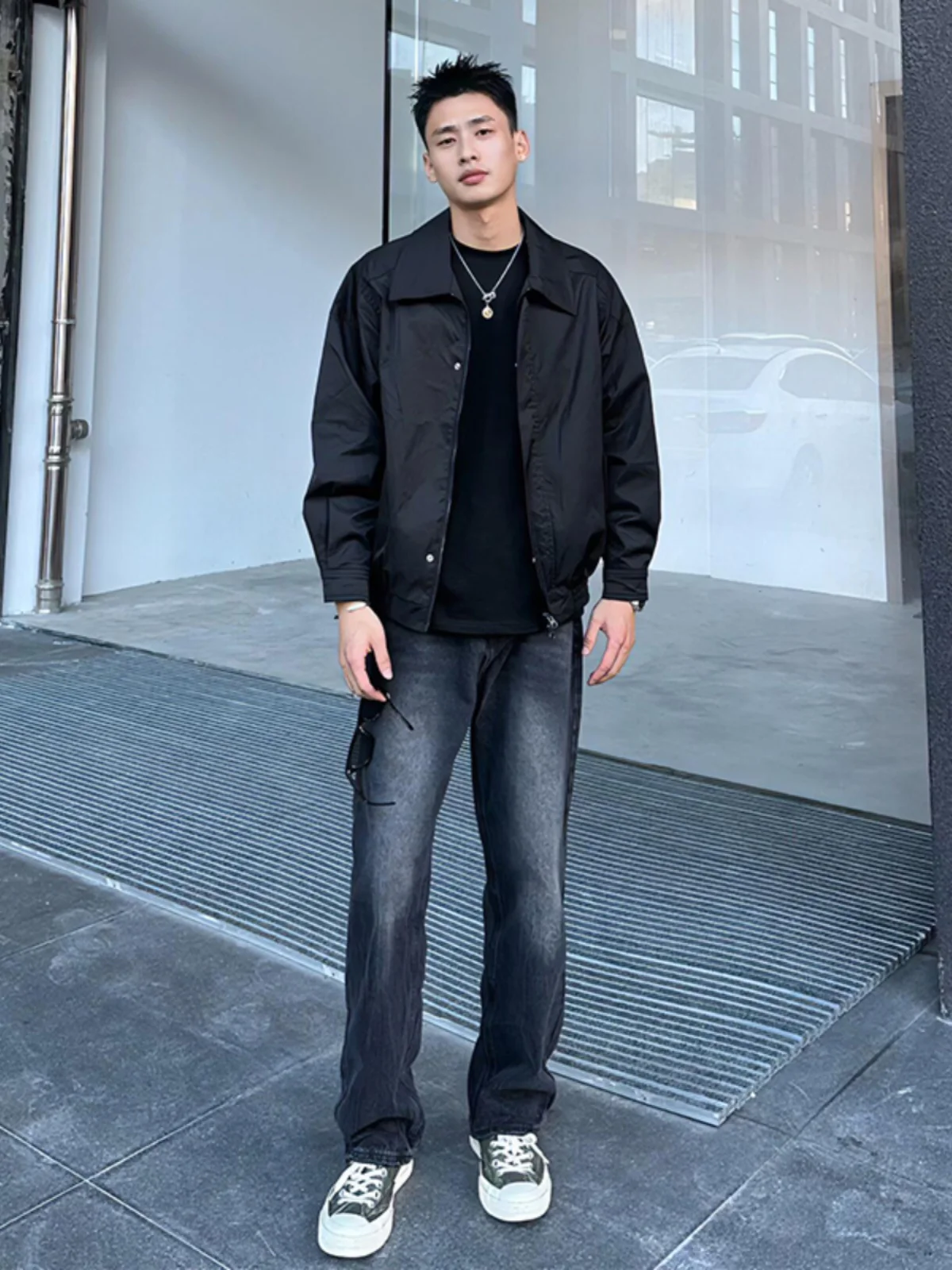 

Waed Bla ey Men's Jeans 2024 New Casual Straight Leg Long Pants American High Street Vibe Youth Faion Straight Tube