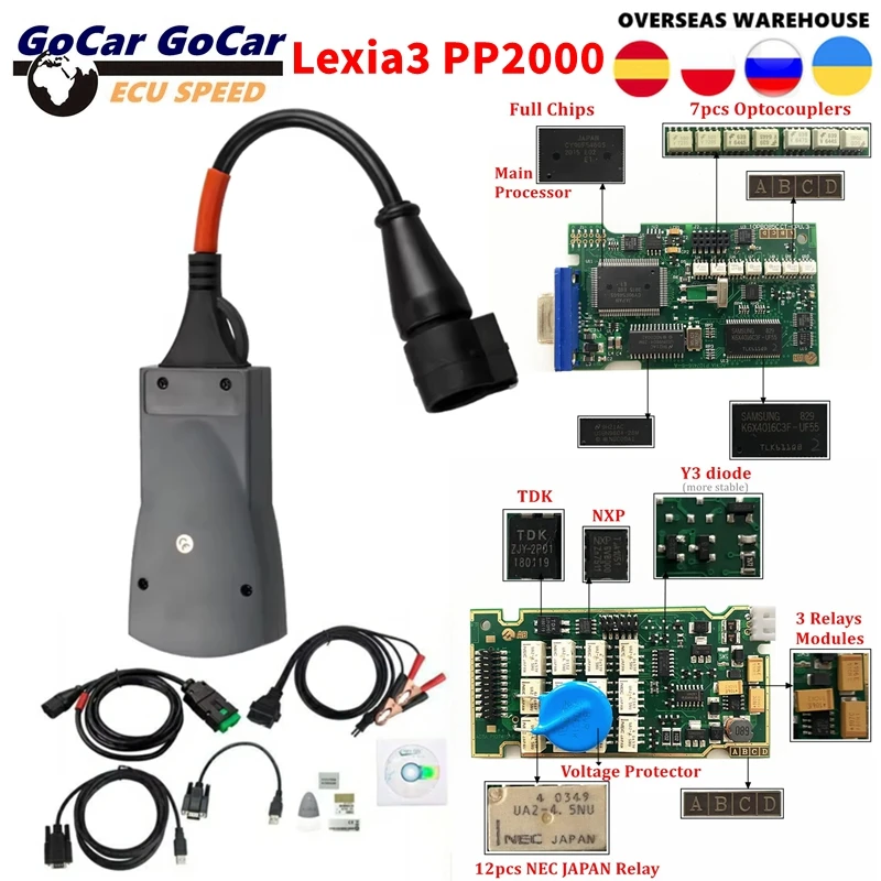 Diagbox V9.91 Chip completi Lexia3 PP2000 PSA XS Evolution V7.83 Lexia Per Citroen/Peugeot Super Firmware 921815C Lexia3