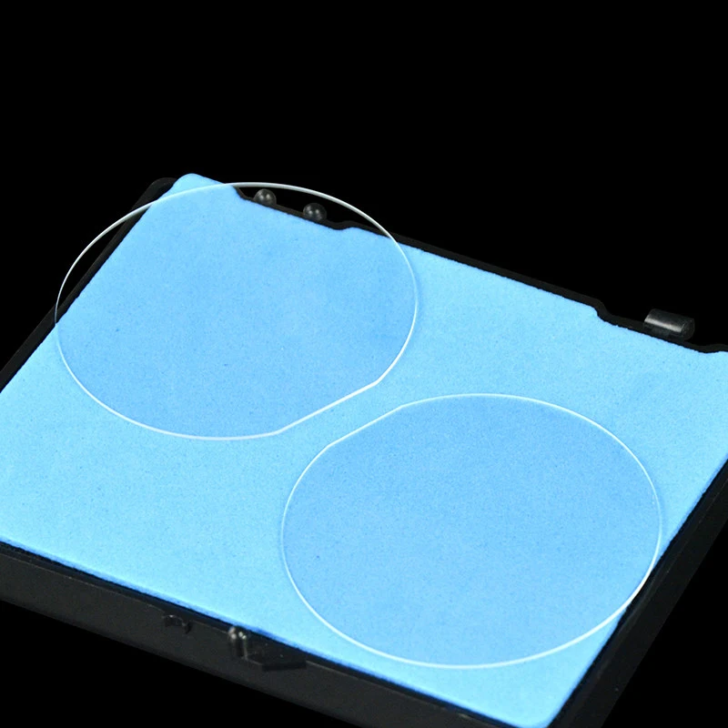 Size 2-4-6 inch thin wafer substrate, laboratory research and testing with edge recognition corner, regular circular glass