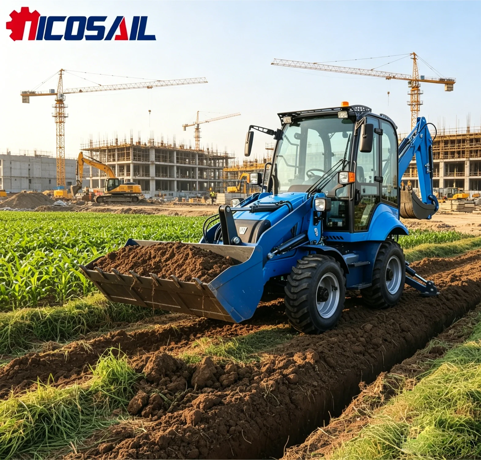 

Multifunctional 18-25 Horsepower Backhoe Loader CE Approved Euro 5 Compact Digging Loader for Sale