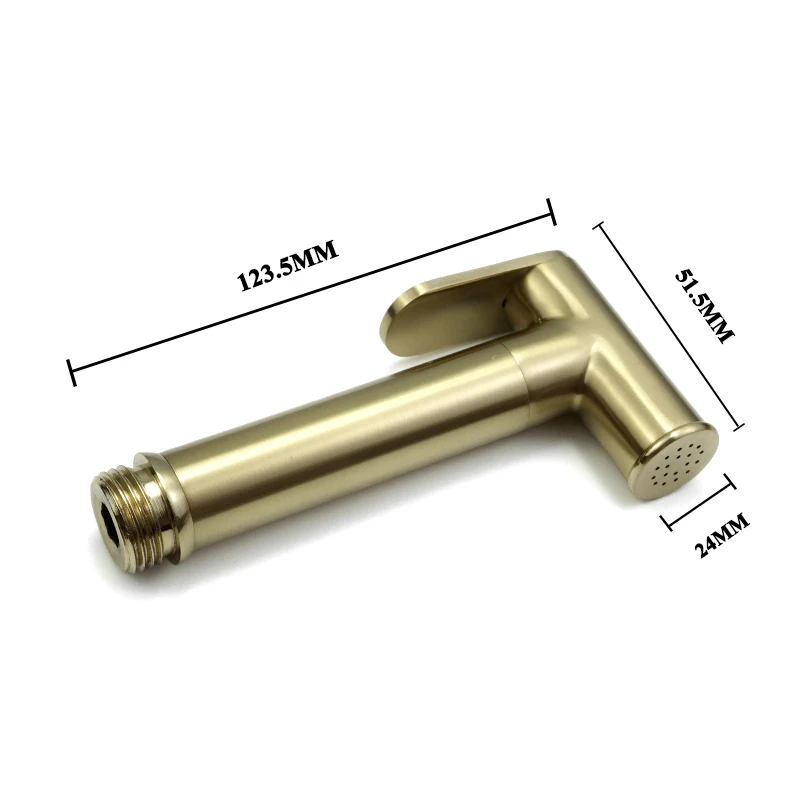 Shower Douche Toilet Bidet Sprayer Tap Brushed Gold Brass Bathroom Wall Mount Shattaf Single Hole Cold Water Bidet Faucet Black