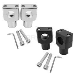 1 Pair Universal Handlebar Risers Clamp 25mm CNC Aluminium Black Motorcycle Handle Bar Mounting For Harley /Dyna /Sportster