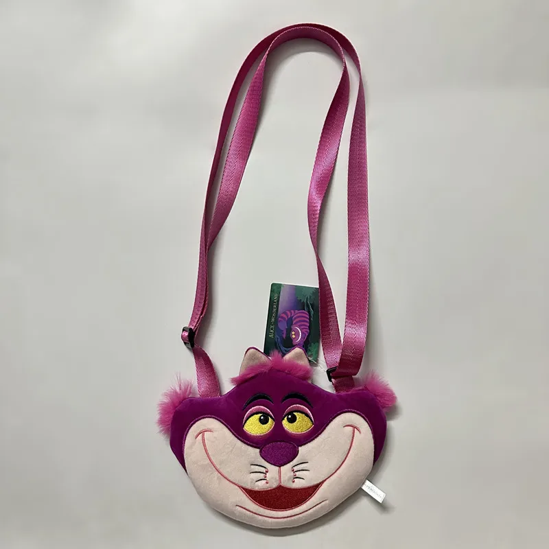 Alice el gato de Cheshire, bolso cruzado bonito de felpa para niño y niña, bolso de hombro para niños, monedero de dibujos animados de Anime, bolsa para teléfono, regalo