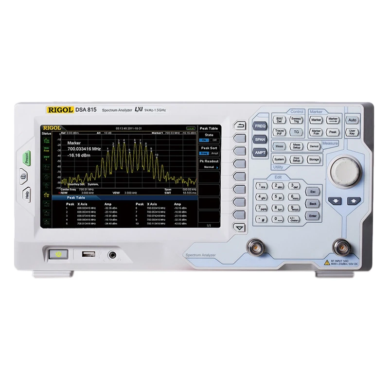 Analizador de espectro de tipo barrido RIGOL DSA815 DSA815-TG, 9kHz a 1,5GHz, resolución de 10Hz a 1MHz, ancho de banda para componentes electrónicos