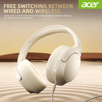 Acer OHR305 Over-Ear Headphone W/ Active Noise Cancellation 500mah Battery Life ANC MIC Stereo Sound SBC ACC BT5.4 Wired Headset