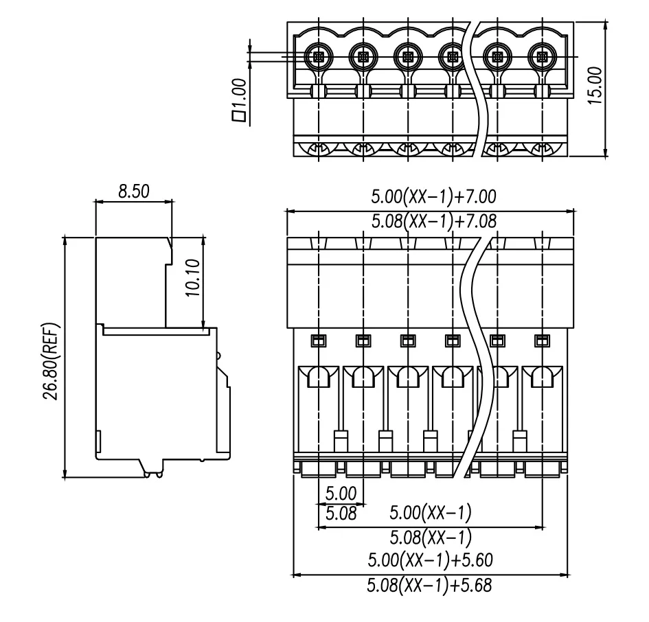100PIN 2EDGKDR 5.08MM 2P 3P PCB CONNECTOR PLUG-IN TERMINAL BlOCK KF2EDGKDR  FKIC2.5/-ST-5.08 PHOENIX BLF5.08/180B CONTACT
