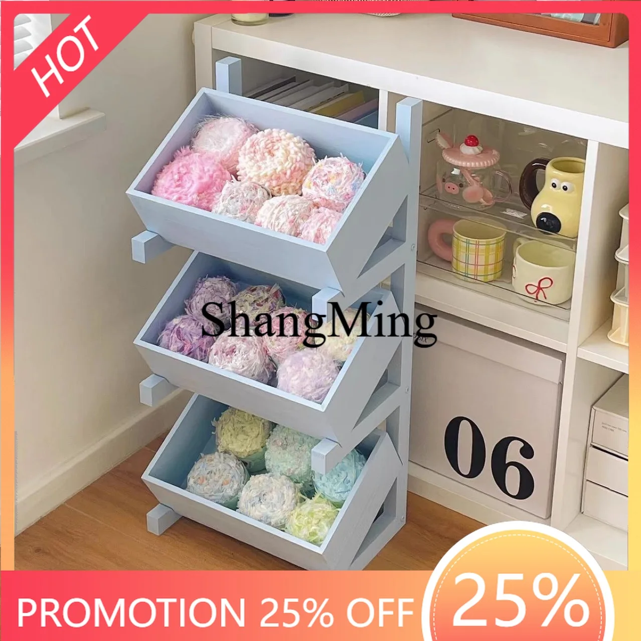 

FG solid wood rack floor-to-ceiling adjustable household living room fruit and vegetable kitchen snack storage rack