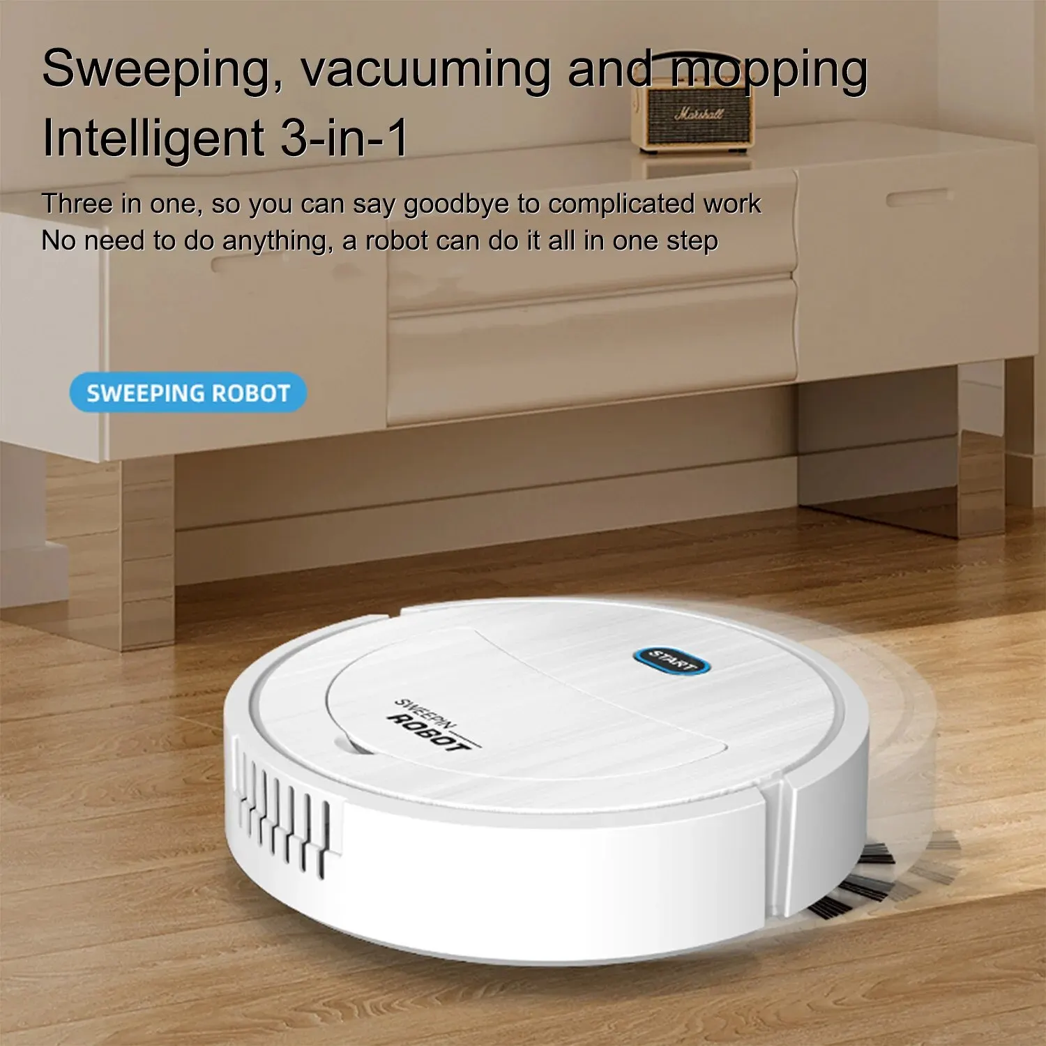 Robot Vacuum Cleaner 3 in 1 Electric Sweeping Robot Ultra Slim Quiet Robotic Vacuum Cleaner for Hard Floor, Pet Hair, Carpet