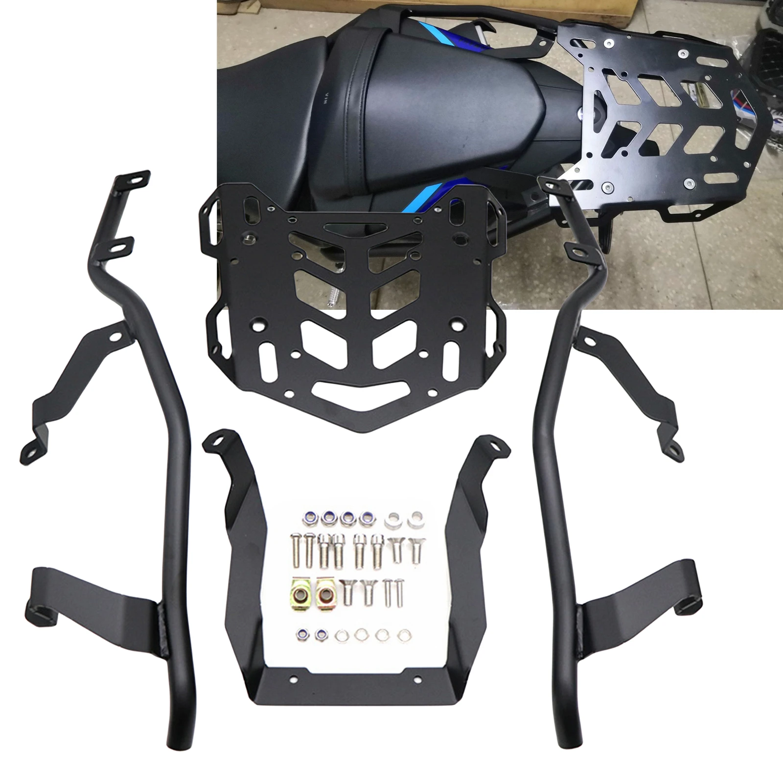 Motorbike Rear Luggage Rack Cargo Bracket Tail Box Support For YAMAHA YZF R25 R3 MT-25 MT-03 2019-2023